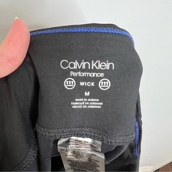Calvin Klein Performance Womens Size Medium Black White Blue Cropped Legging - Picture 7 of 10